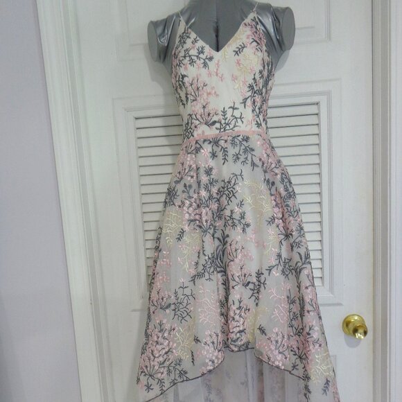 By & By Pink and Gray‎ Floral Embroidery Lovely Dress Juniors' Size 5 - Picture 1 of 10